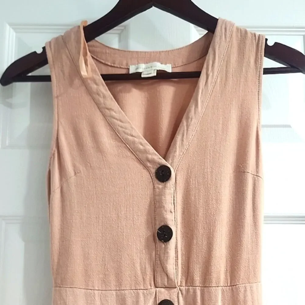 Monteau Sleeveless Ruffle Hem Dress in - Peach Color